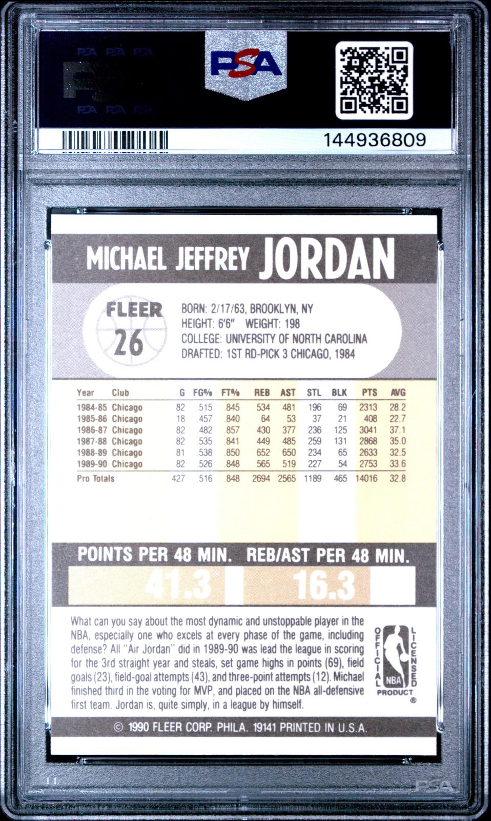 1990 Fleer Michael Jordan 7 PSA #26