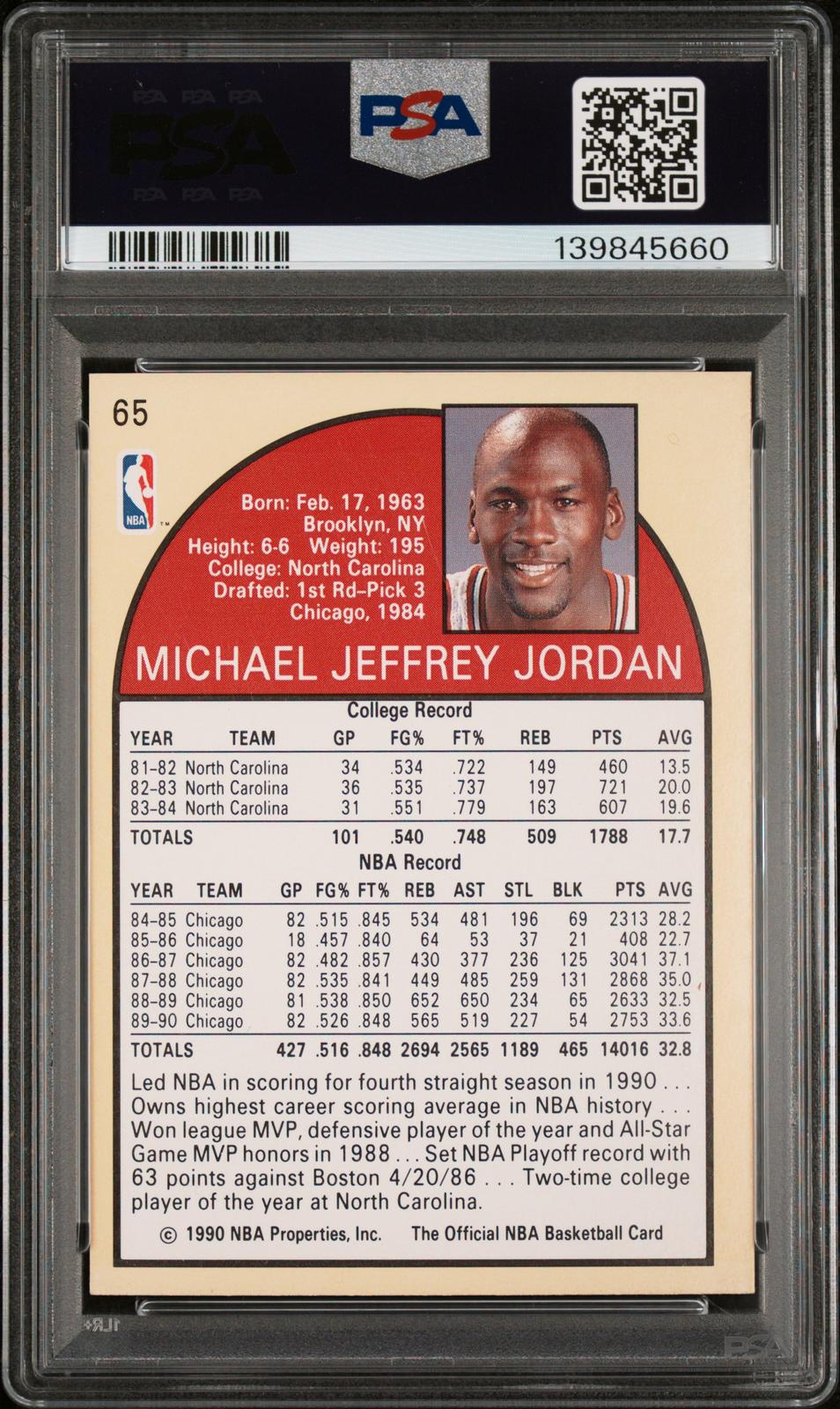 1990 Hoops Michael Jordan 8 PSA #65