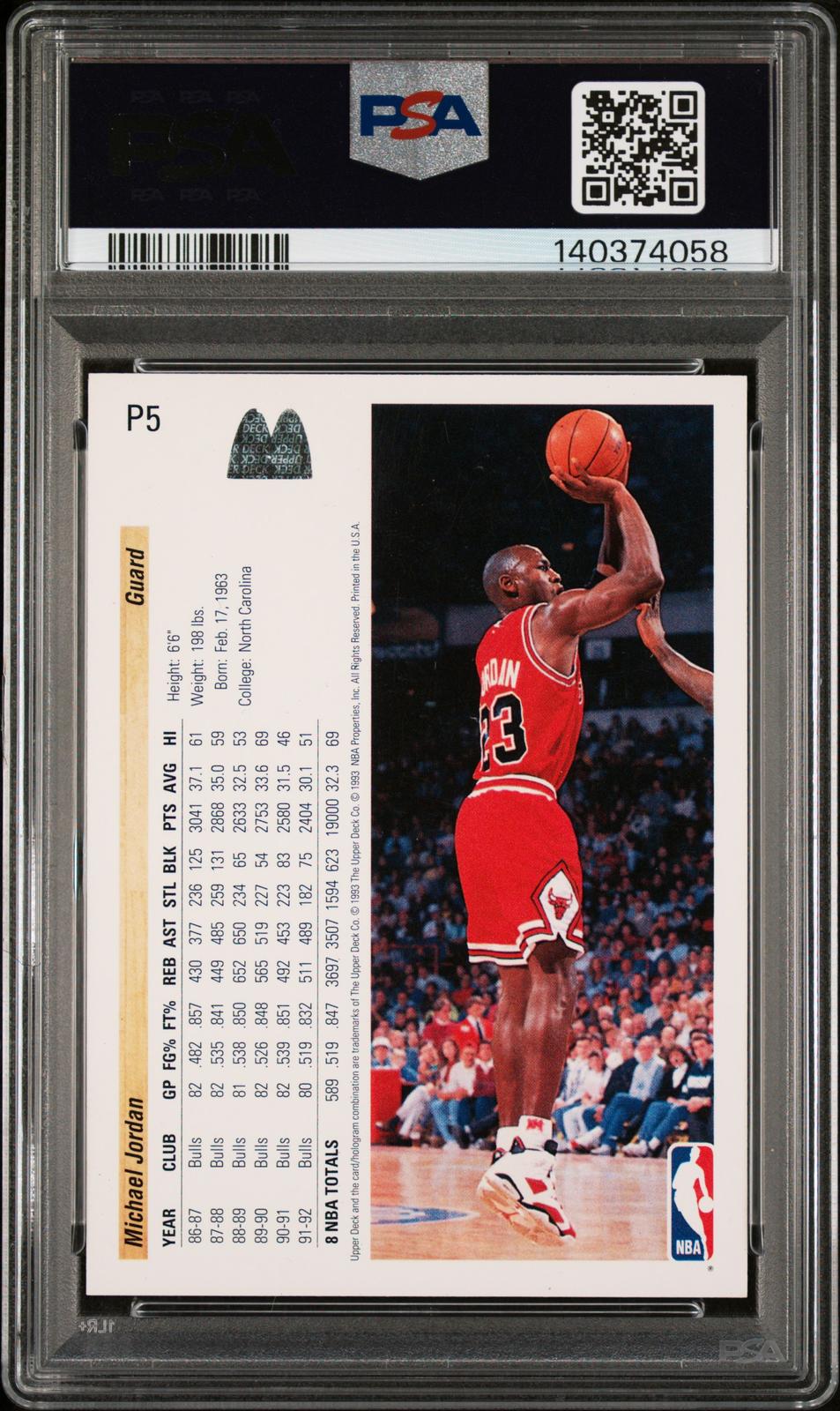 1992 Upper Deck Mcdonald'S Michael Jordan 6 PSA #P5