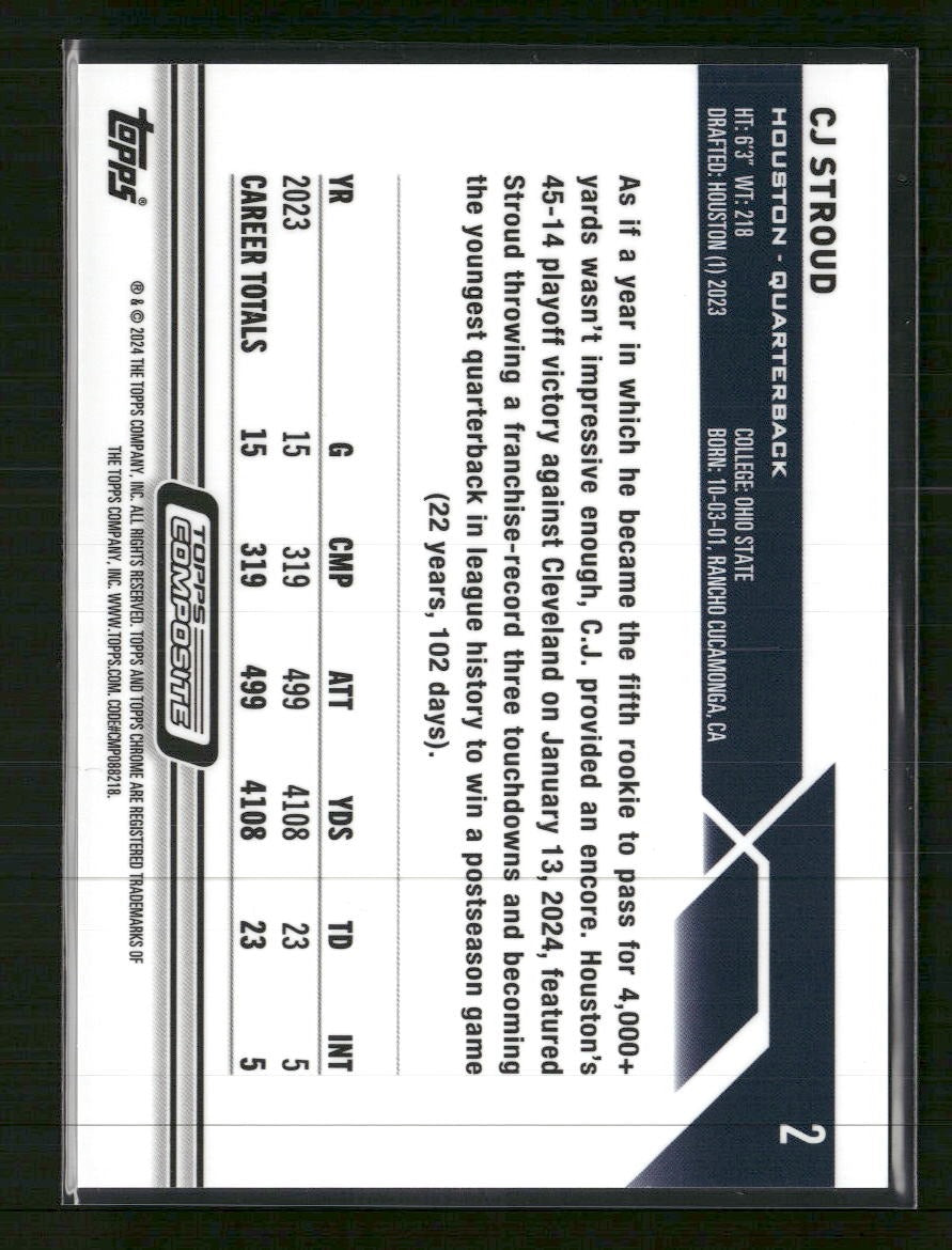 2023 Topps Composite Topps Chrome Purple Refractor CJ Stroud RC #/275 #2
