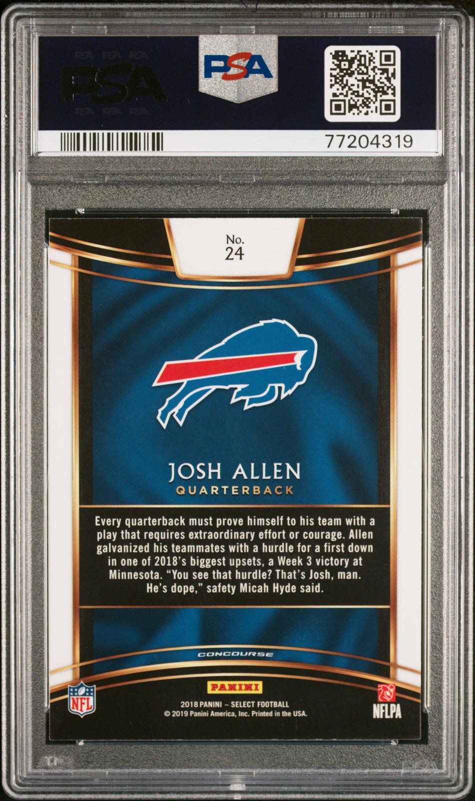2018 Panini Select Josh Allen 9 PSA #24
