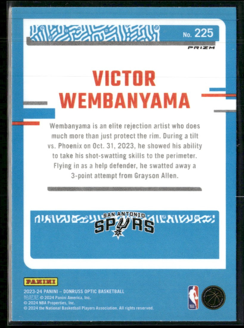 2023-24 Donruss Optic Holo Victor Wembanyama RC #225