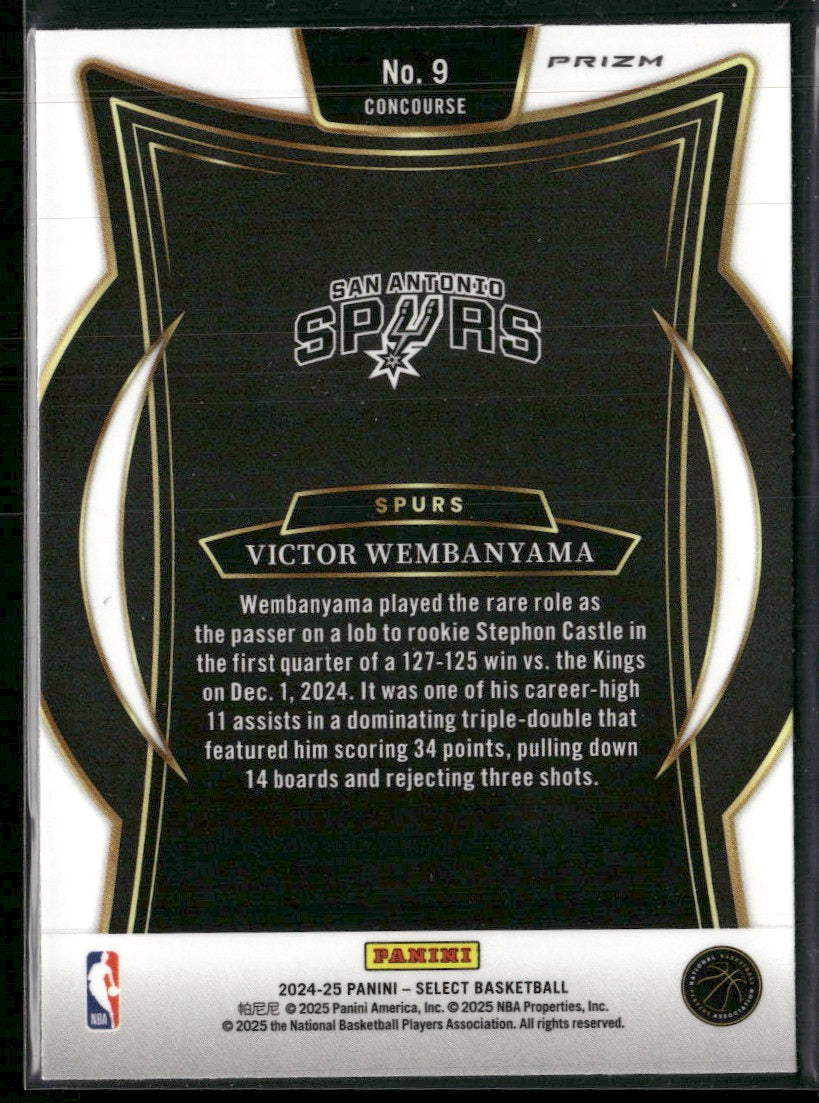 2024-25 Panini Select Victor Wembanyama #9