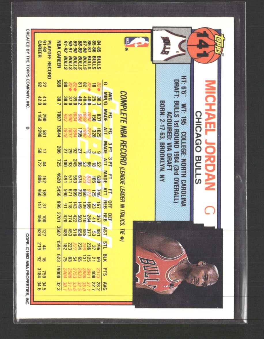 1992-93 Topps Gold Michael Jordan #141