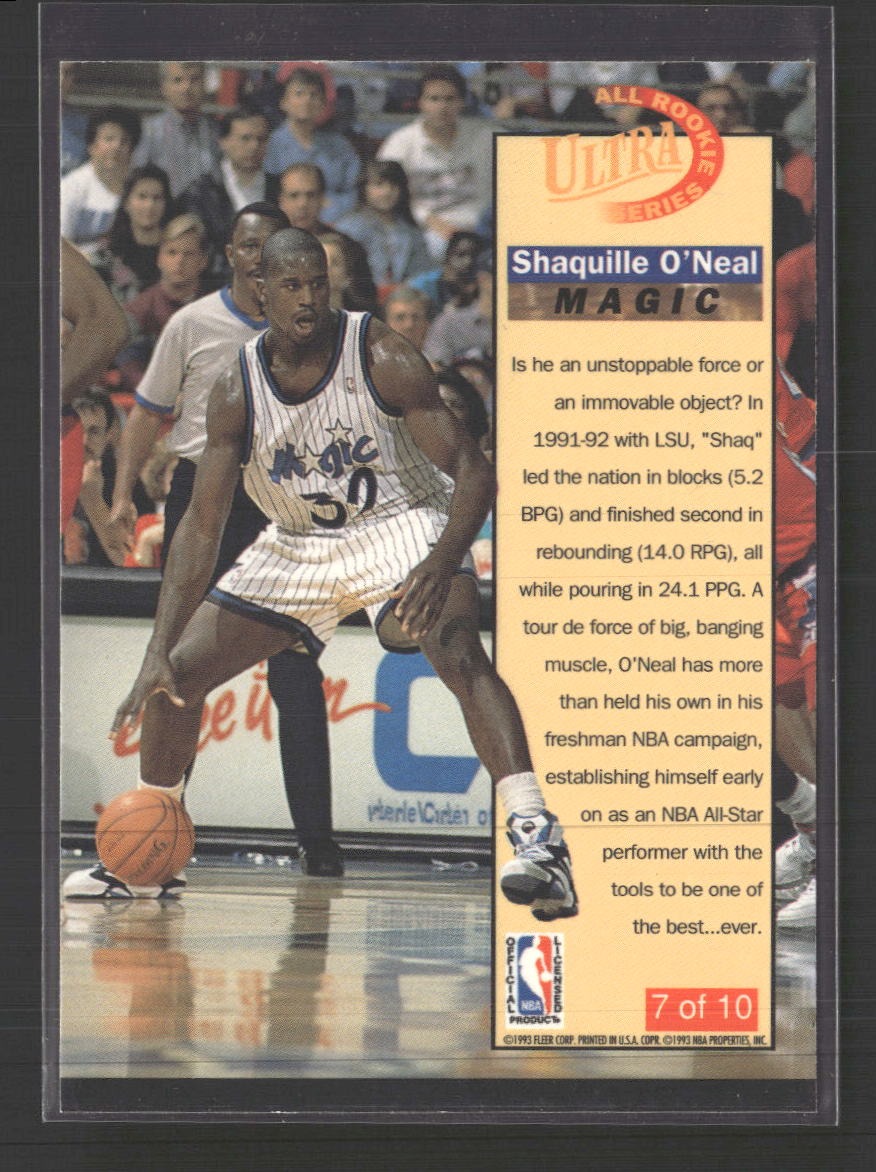 1992-93 Ultra All-Rookie Series Shaquille O'Neal #7