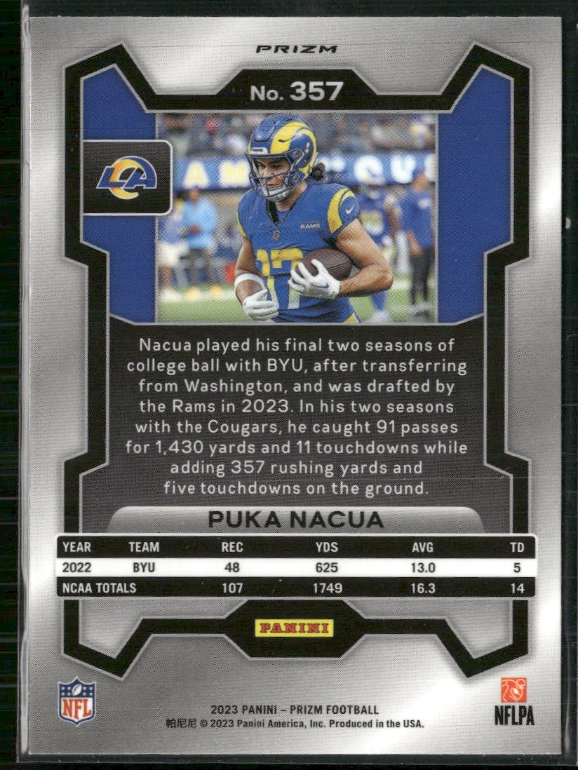 2023 Panini Prizm Lazer Puka Nacua #357