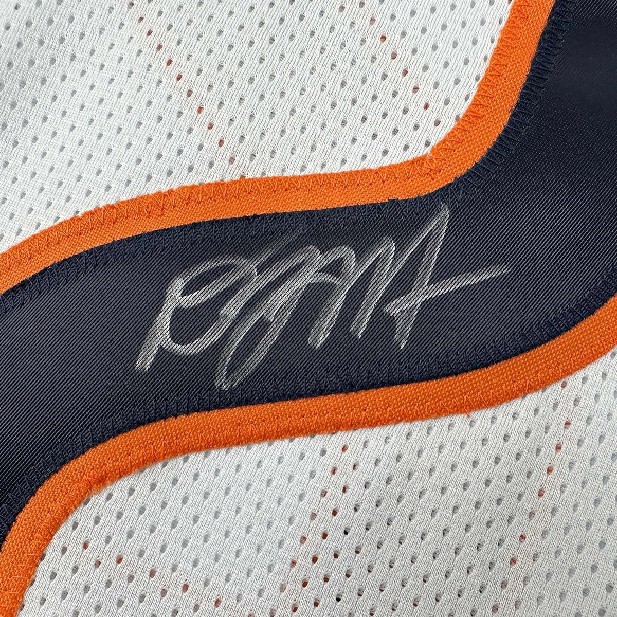 Framed Autographed/Signed D.J. DJ Moore 35x39 Chicago White Football Jersey Beckett BAS COA