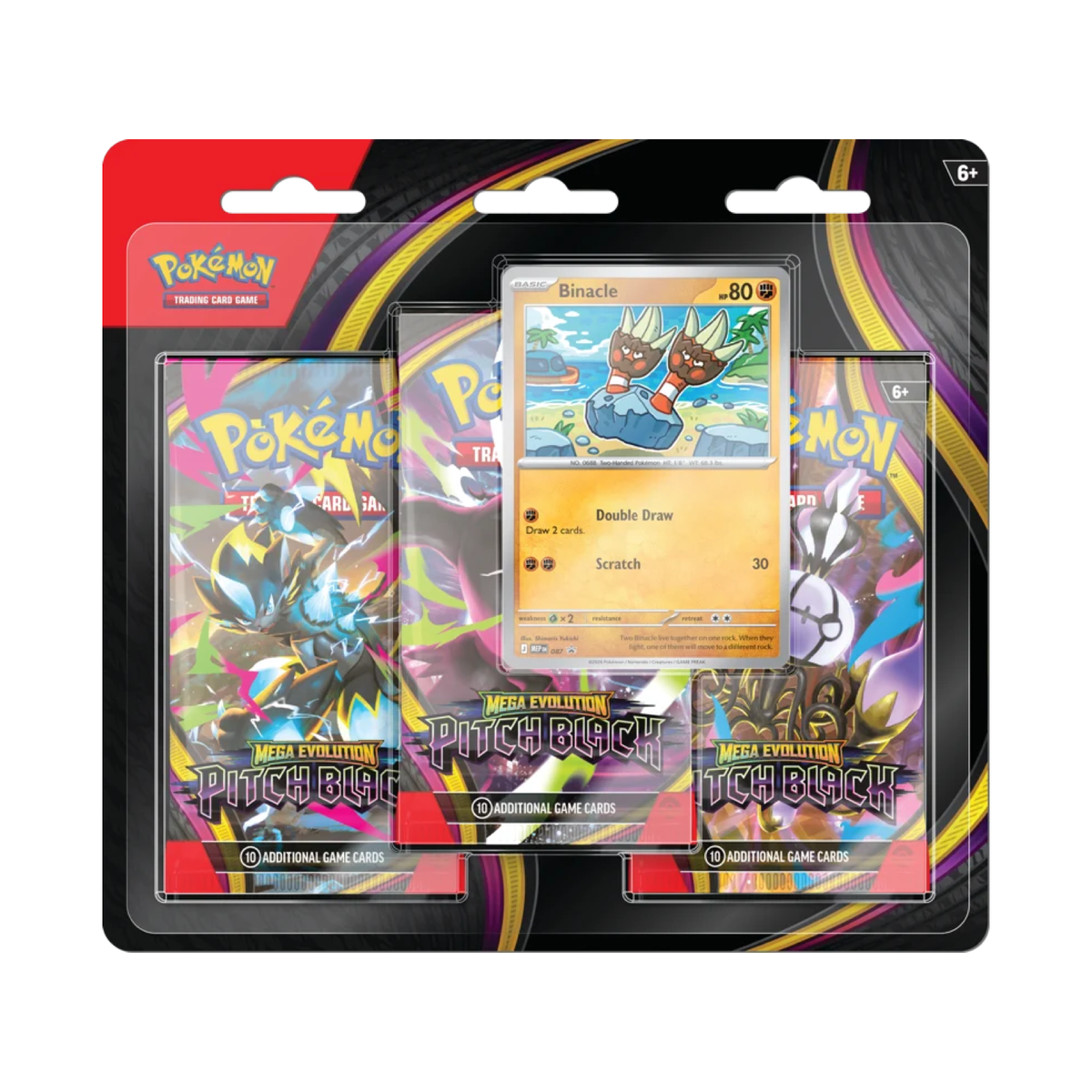 Pokémon Mega Evolution—Pitch Black 3-Pack Blister — Binacle