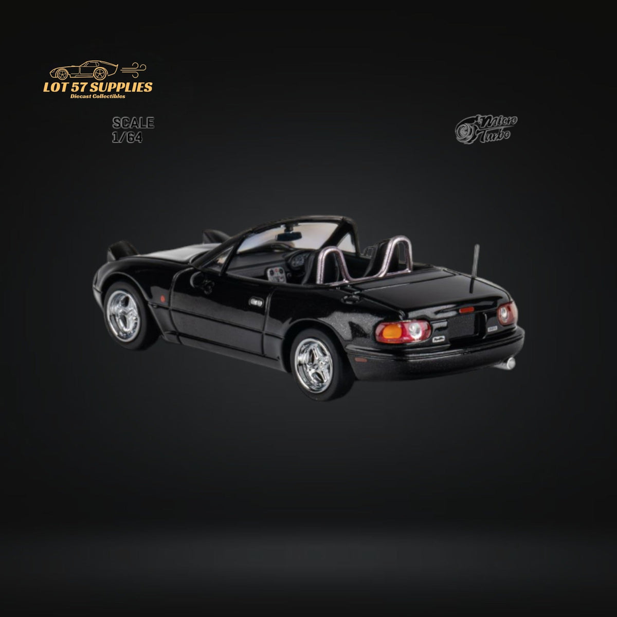 MicroTurbo Eunos Roadster MX-5 Customized Metallic Black 1:64