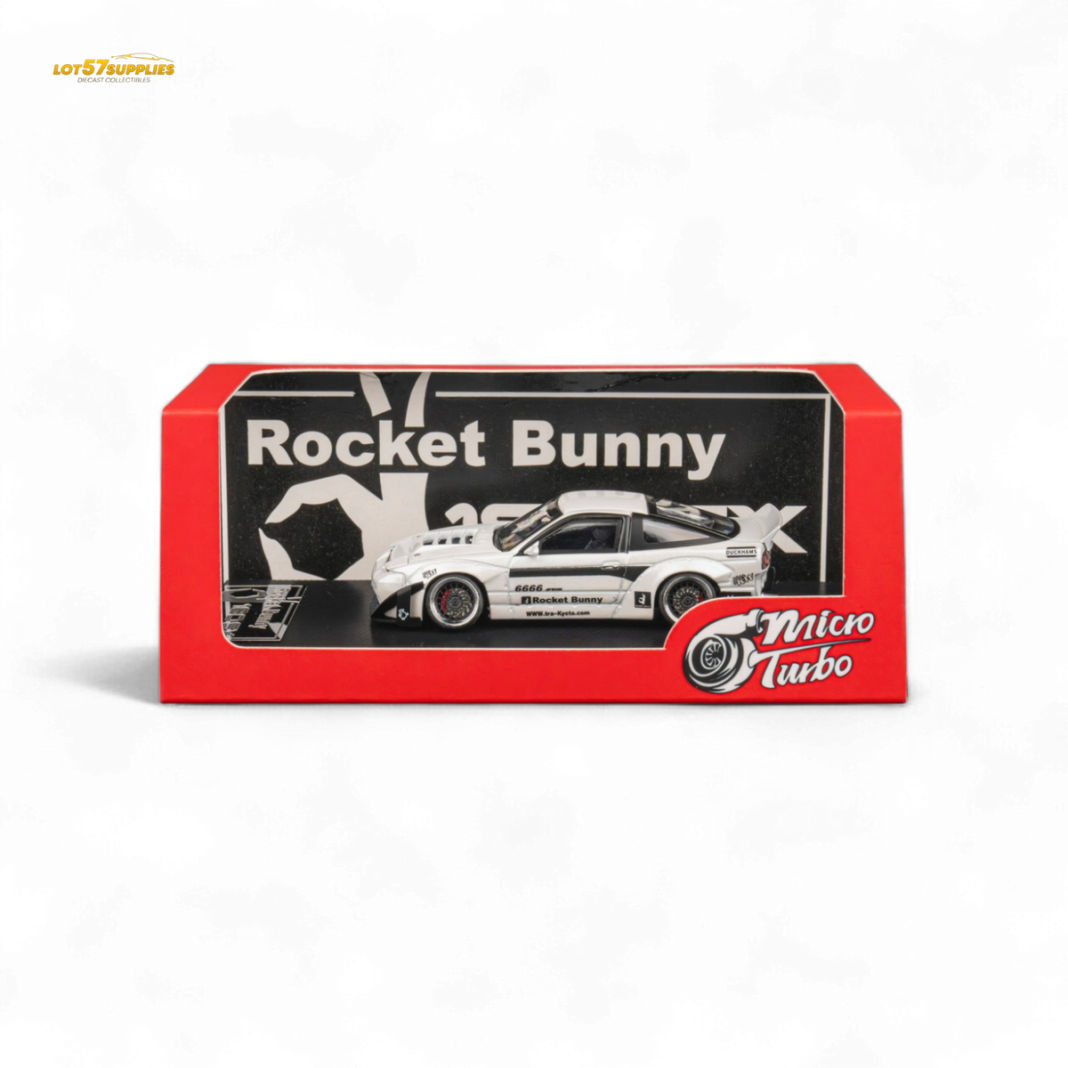 MicroTurbo Nissan 180SX Pandem Rocket Bunny White 1:64