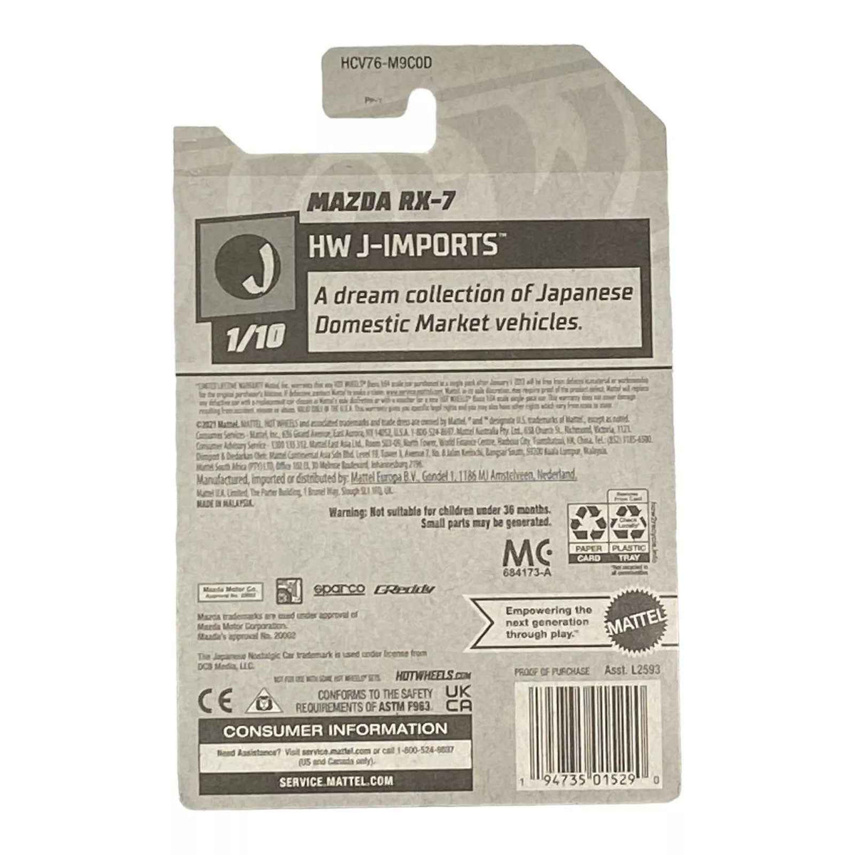 Hot Wheels Mazda RX-7 - J-Imports Series 1/10