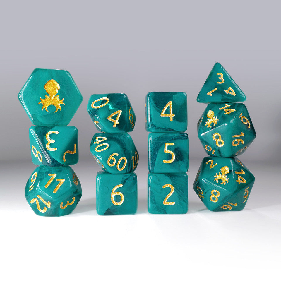 Kraken Dice 12pc Gummi Polyhedral Dice Set