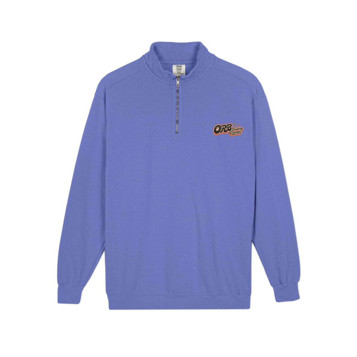 Quarter-Zip Sweatshirt — Retro 'OFB' Chest Logo, Casual Lightweight Pullover