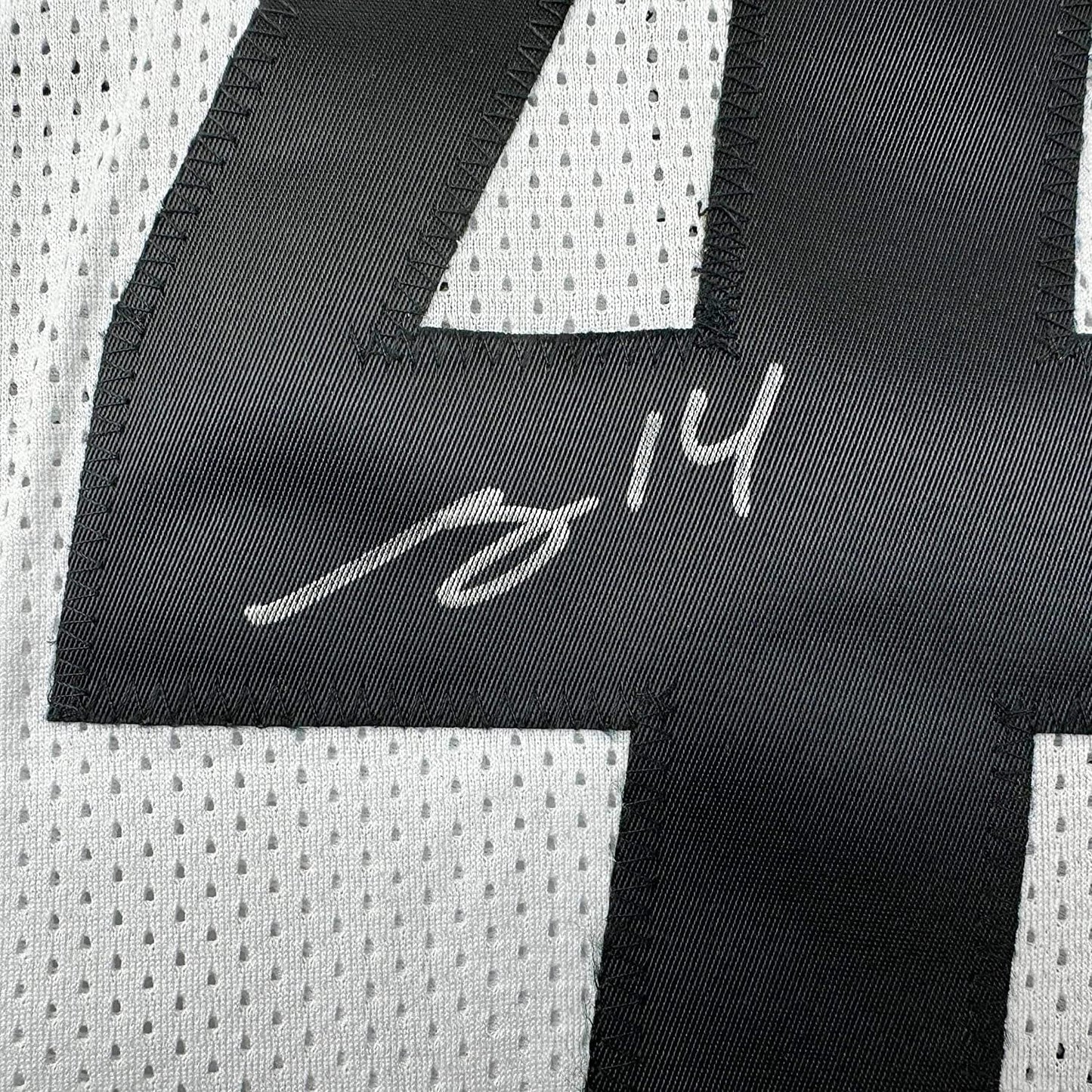 Framed Autographed/Signed George Pickens 35x39 Pittsburgh White Football Jersey JSA COA