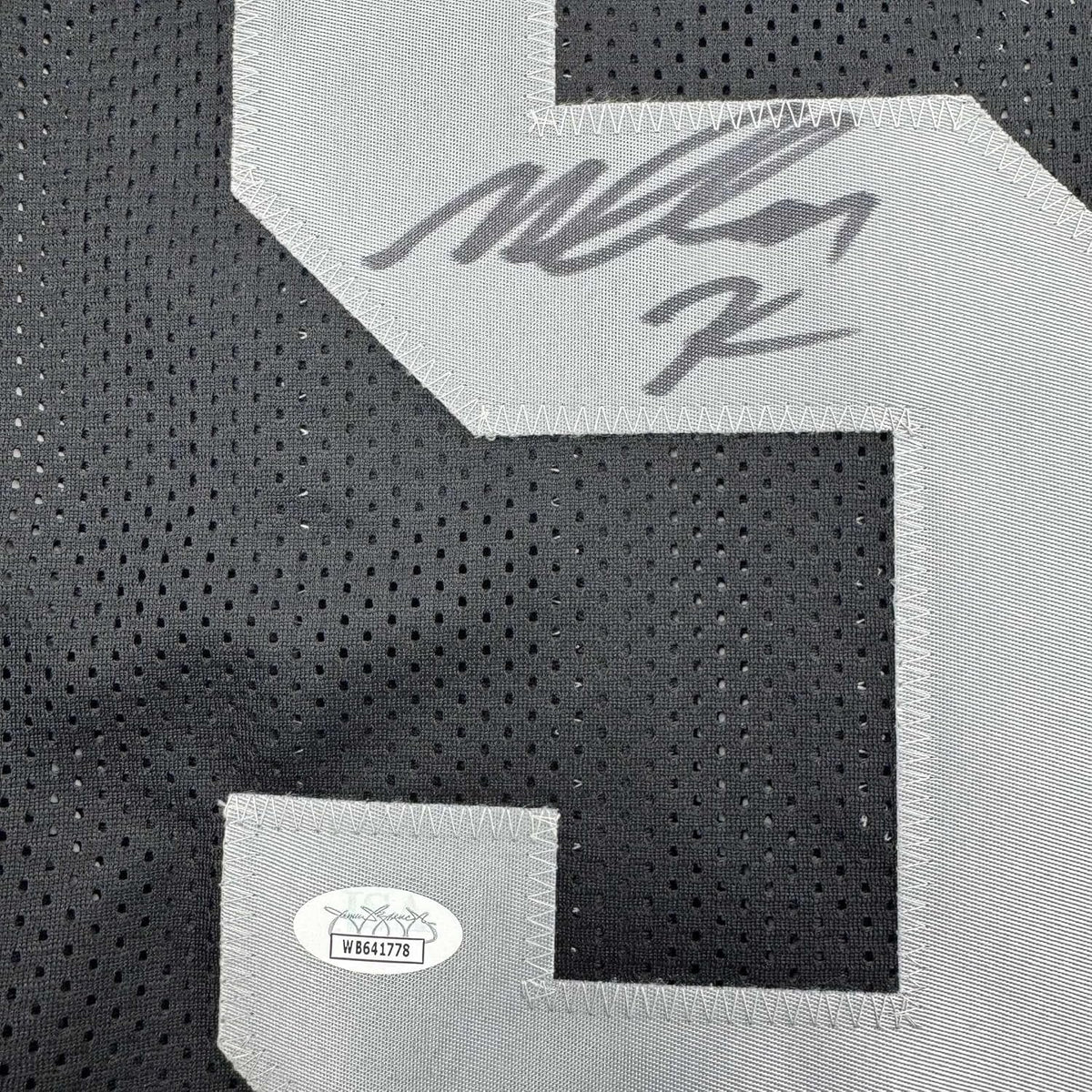 Framed Autographed/Signed Malcolm Koonce 35x39 Las Vegas Oakland Black Football Jersey JSA COA