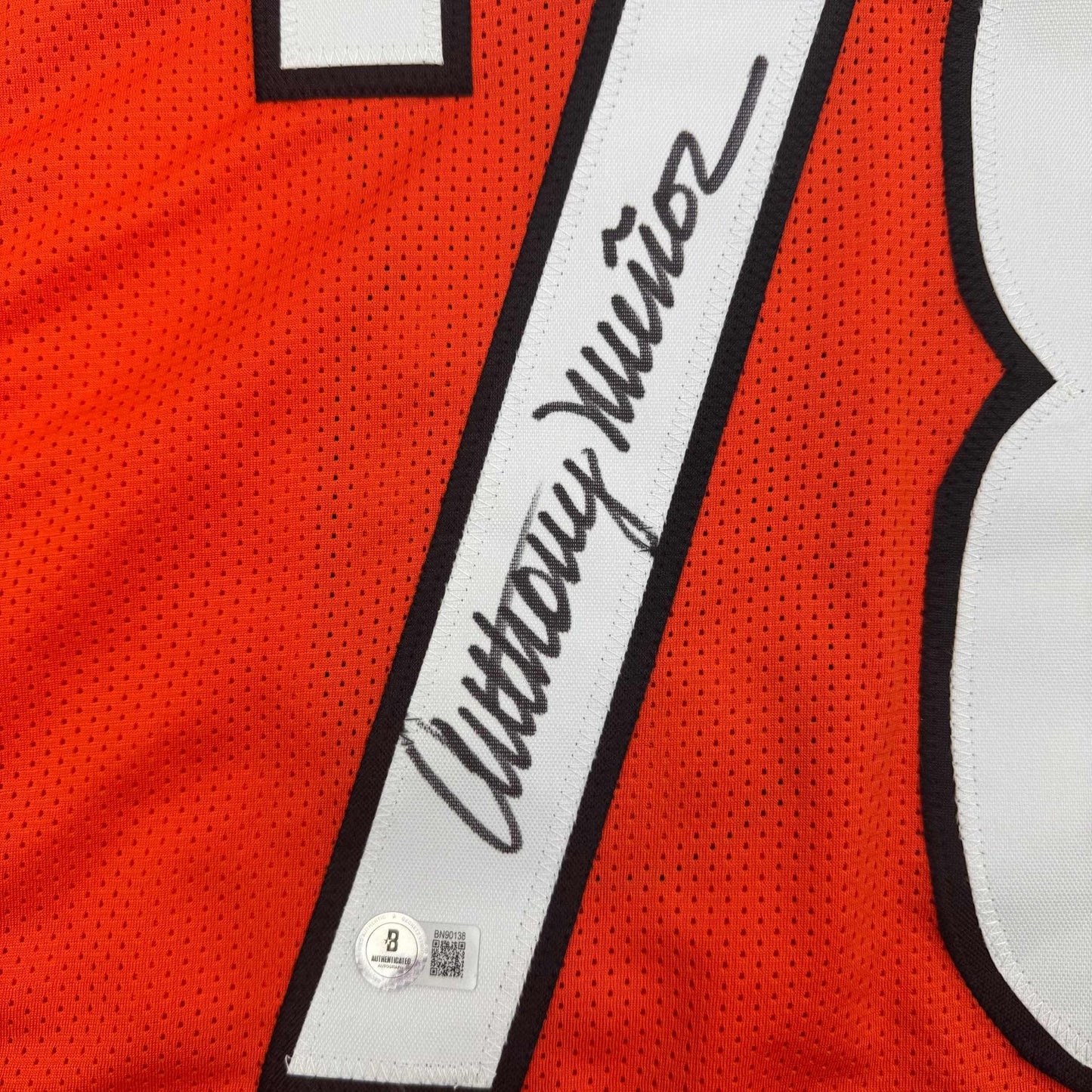 Autographed/Signed Anthony Munoz Cincinnati Orange Football Jersey Beckett BAS COA