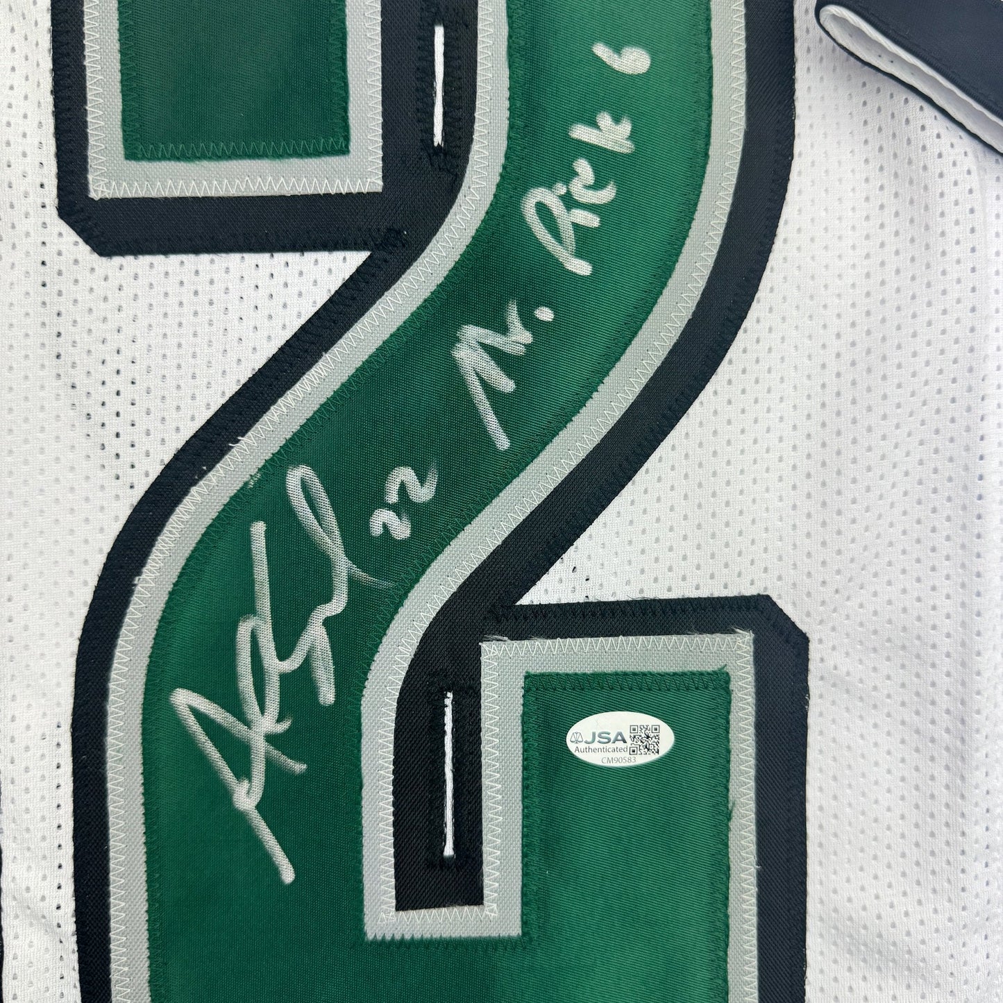 Autographed/Signed Asante Samuel Sr. Philadelphia White Football Jersey JSA COA
