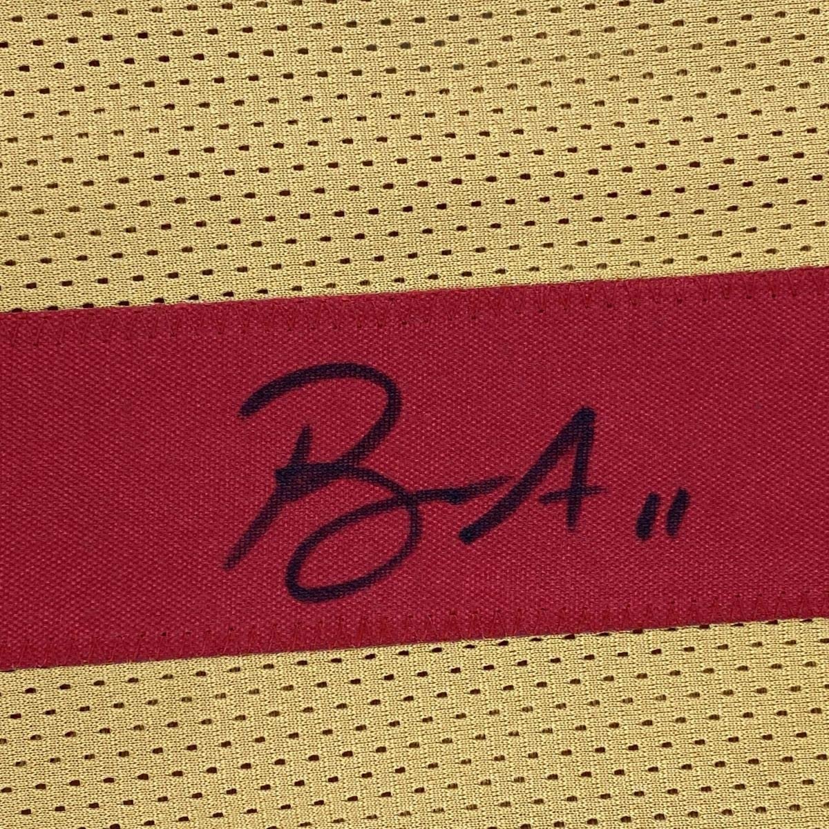 Autographed/Signed Brandon Aiyuk San Francisco Gold Football Jersey Beckett BAS COA