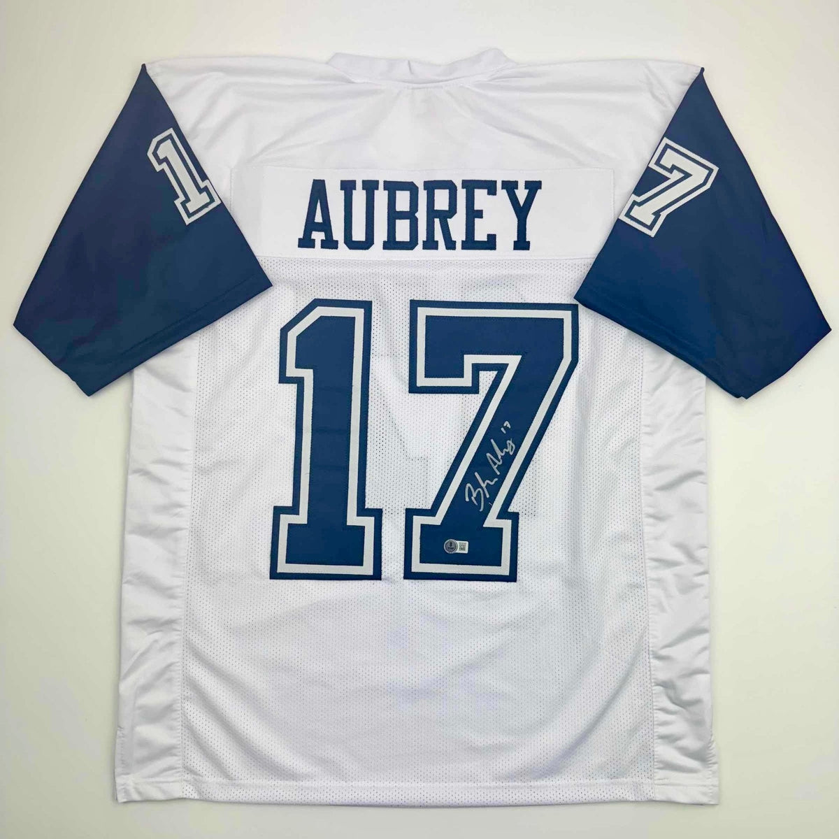 Autographed/Signed Brandon Aubrey Dallas Color Rush Football Jersey Beckett BAS COA