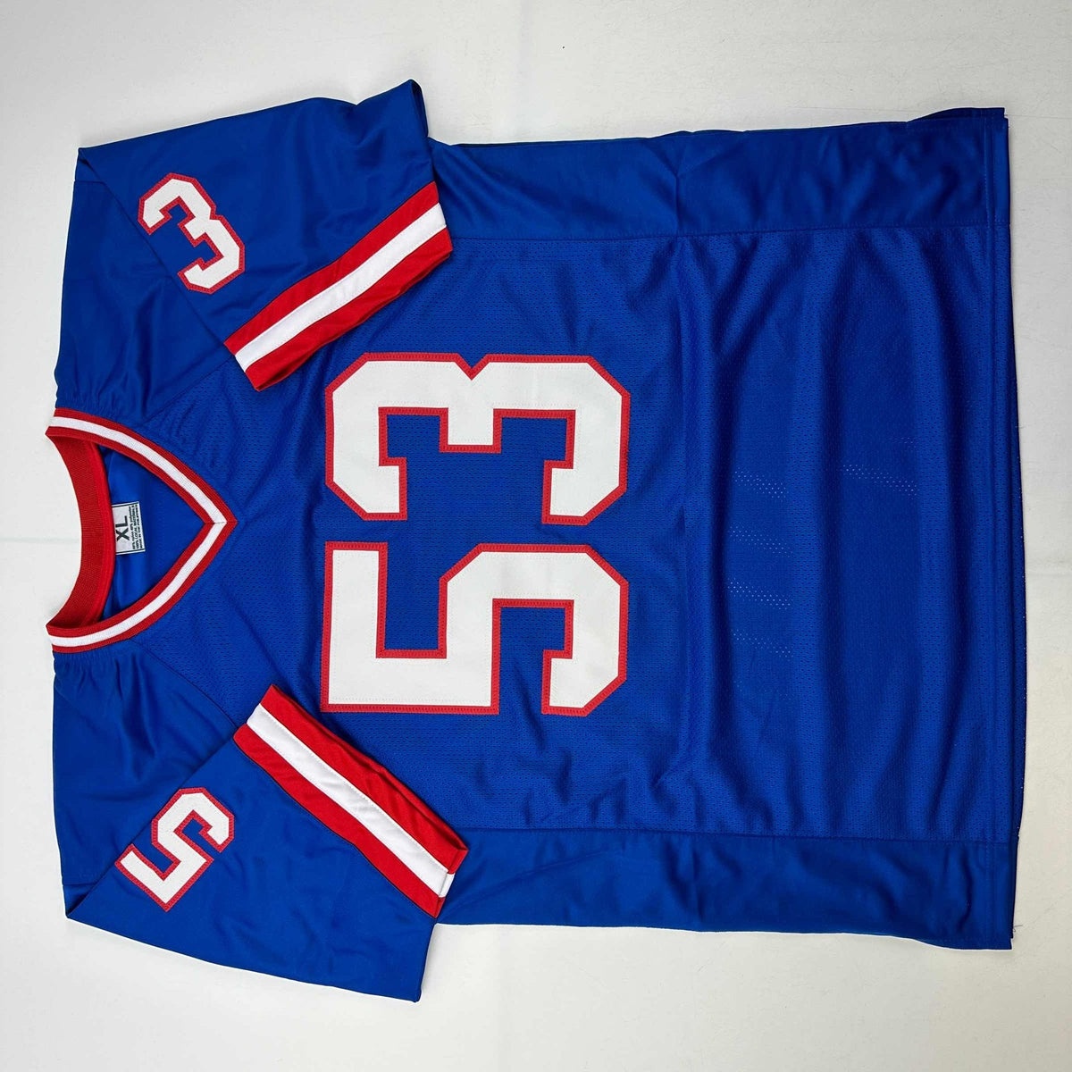 Autographed/Signed Harry Carson New York Blue Football Jersey Beckett BAS COA