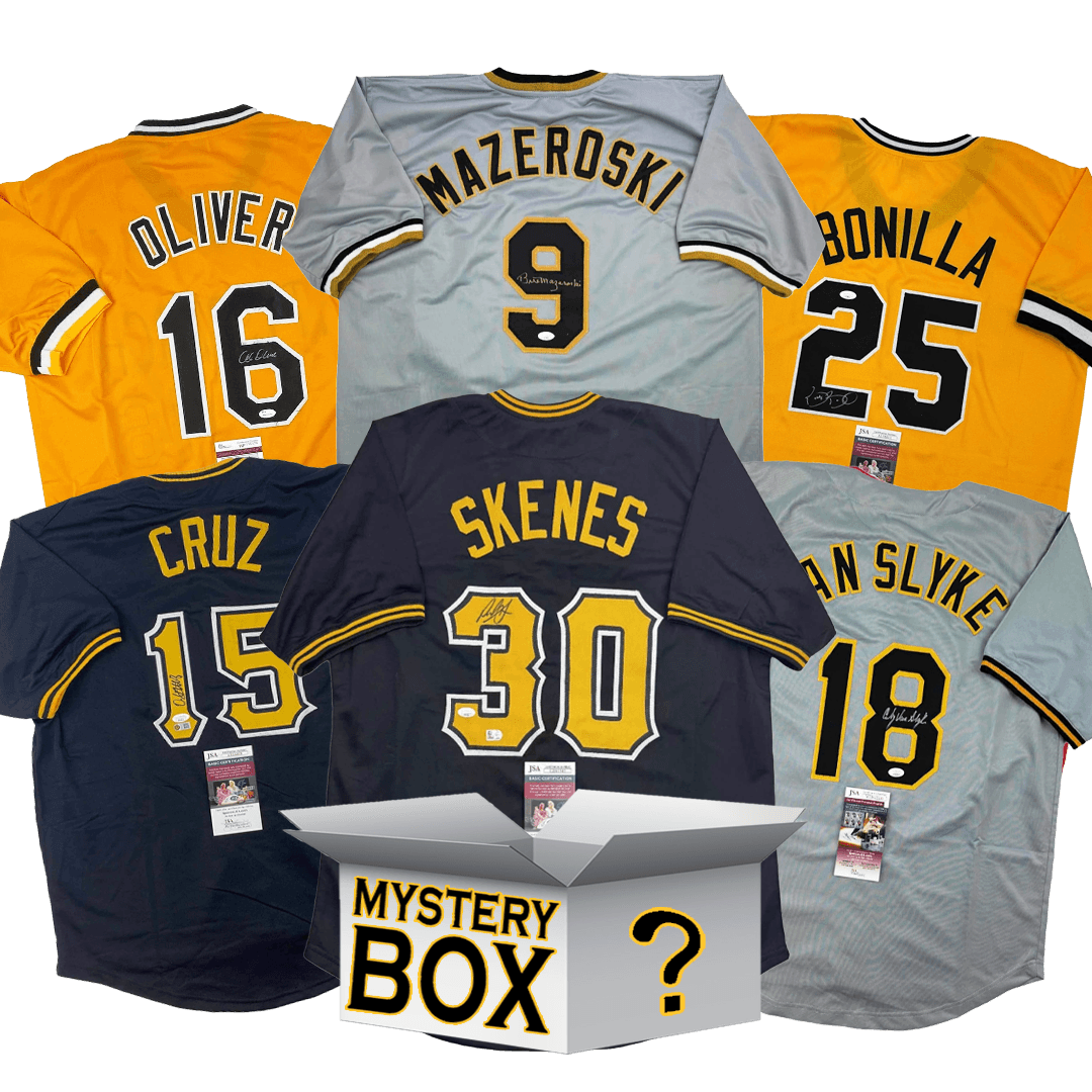 Autographed/Signed Pittsburgh Baseball Jersey Mystery Box with PSA JSA or Beckett COA