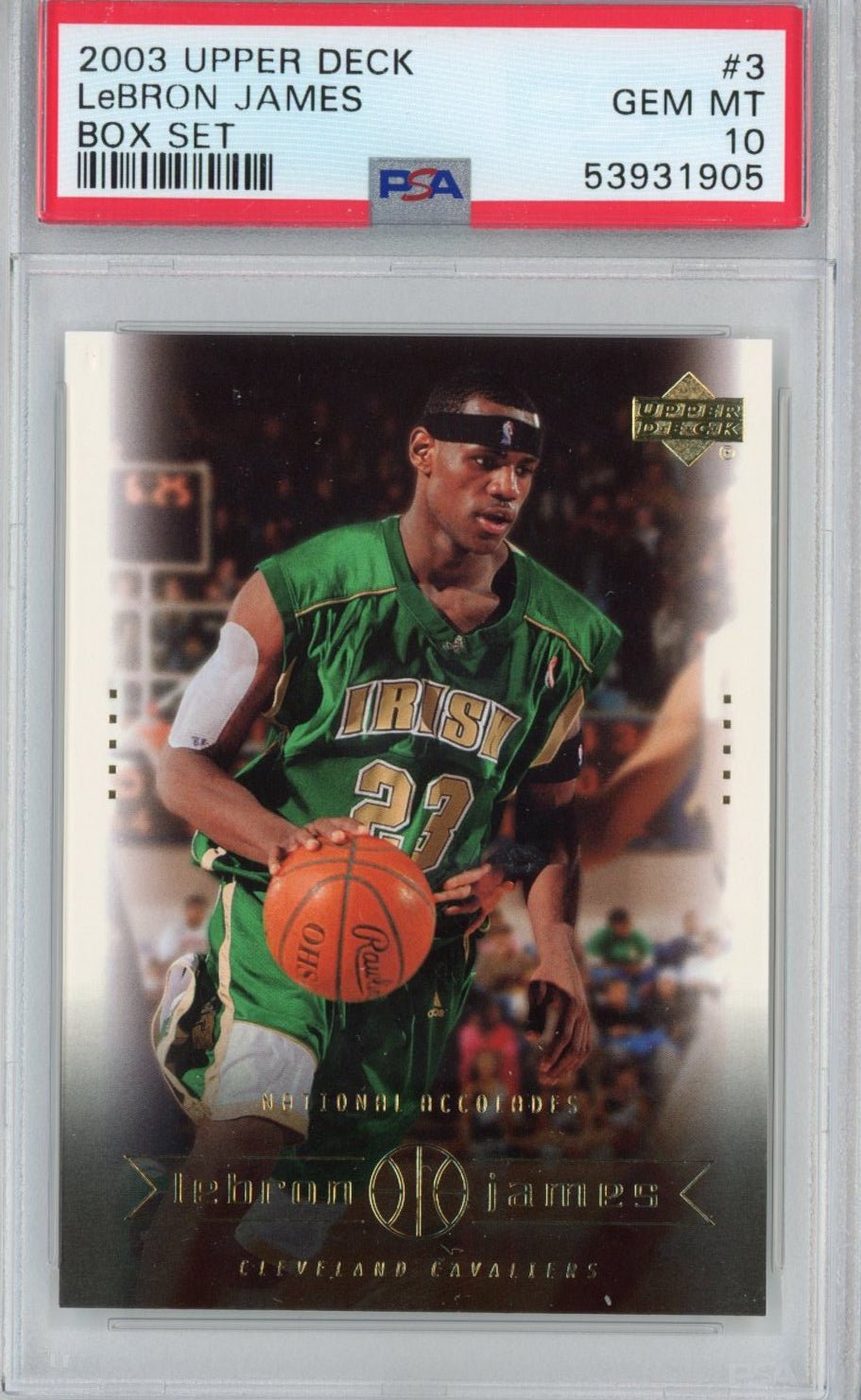 Graded 2003 Upper Deck LeBron James #3 Box Set Rookie RC Basketball Card PSA 10 Gem Mint