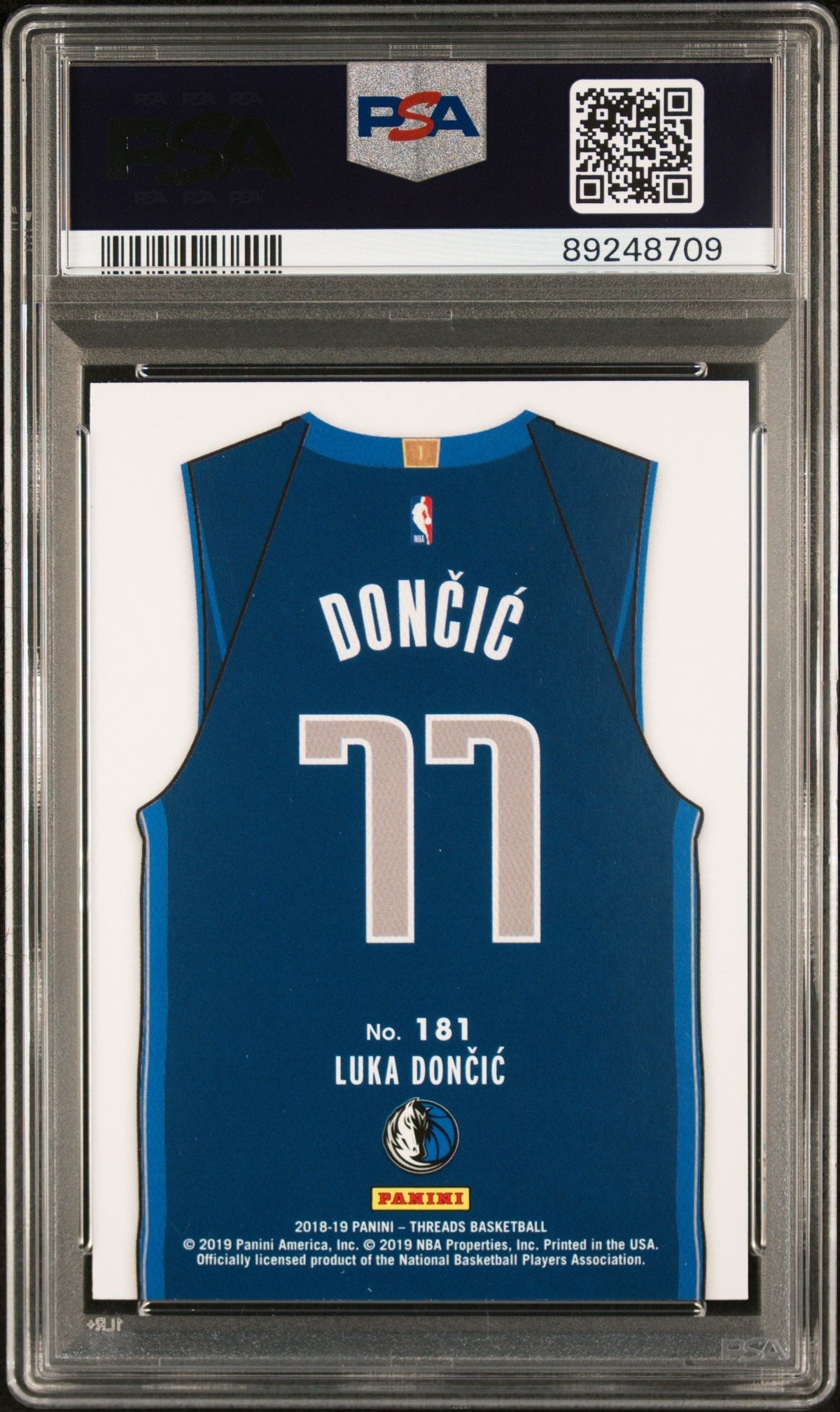 Graded 2018 Panini Threads Luka Doncic #181 Rookie RC Basketball Card PSA 10 Gem Mint