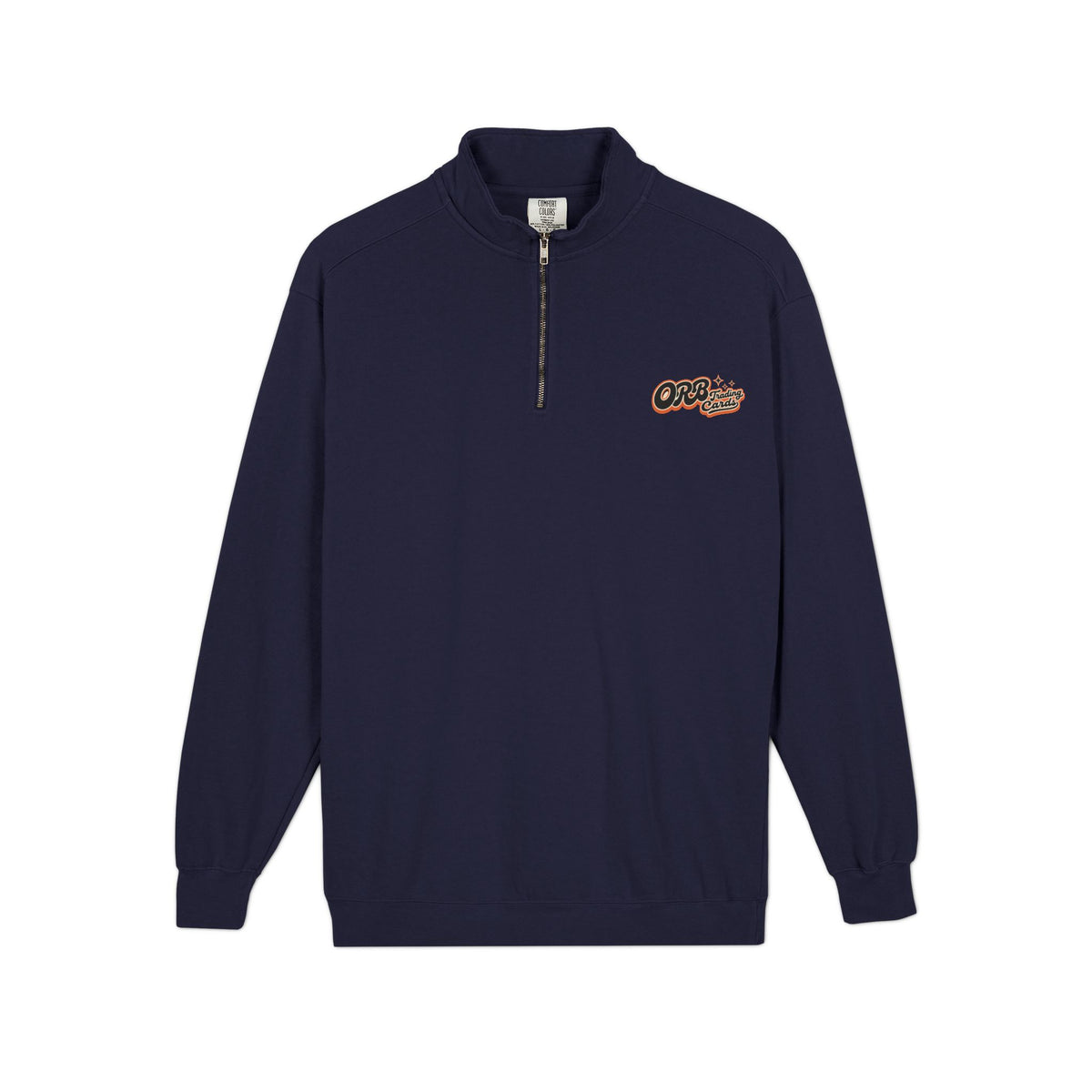Quarter-Zip Sweatshirt — Retro 'OFB' Chest Logo, Casual Lightweight Pullover