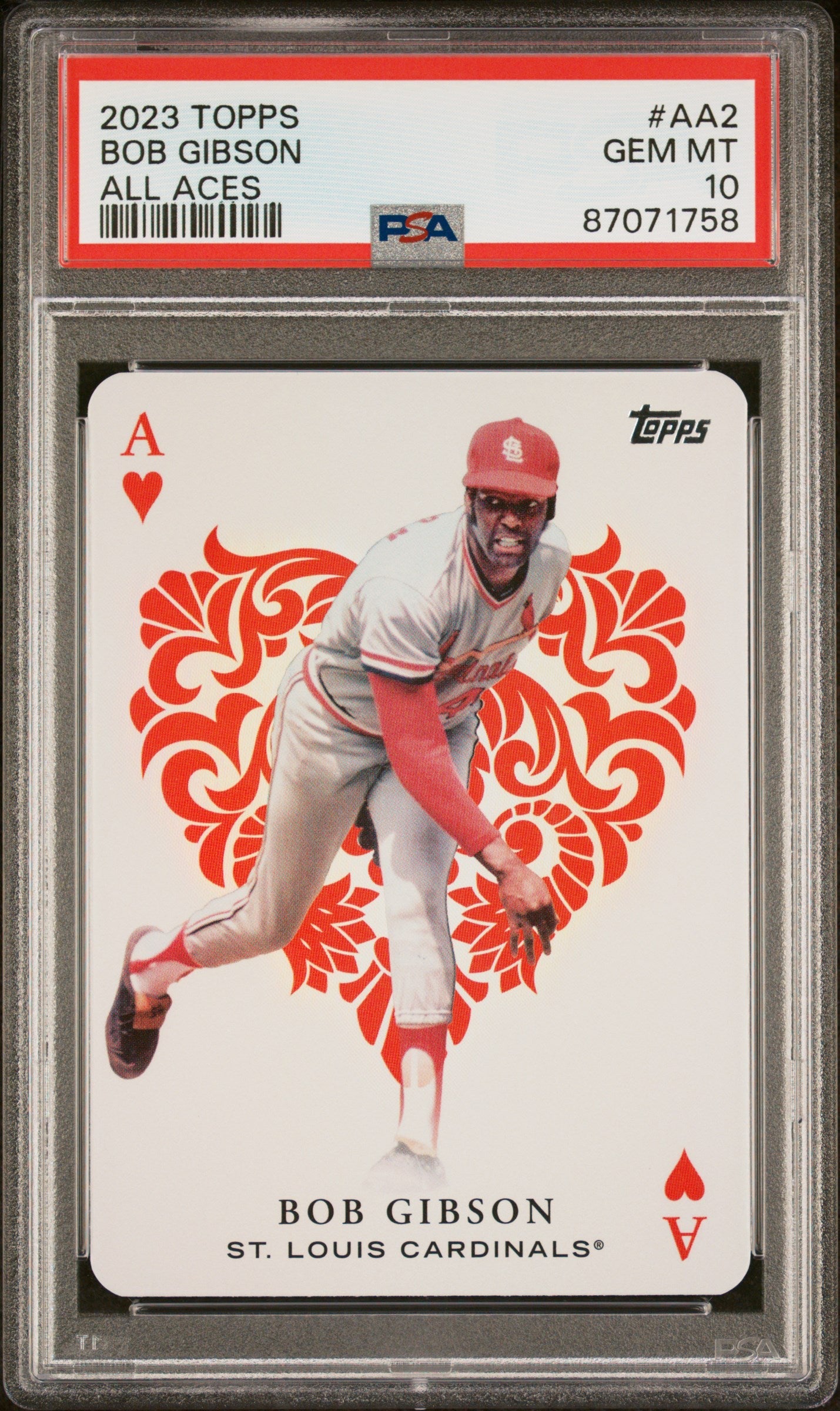 Graded 2023 Topps Bob Gibson #AA2 All Aces Baseball Card PSA 10 Gem Mint