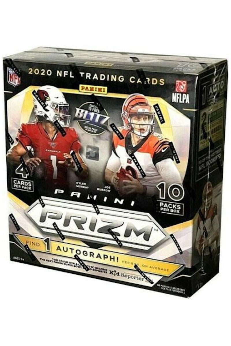 2020 Panini Prizm Football Walmart Mega Box - Neon Green stock image