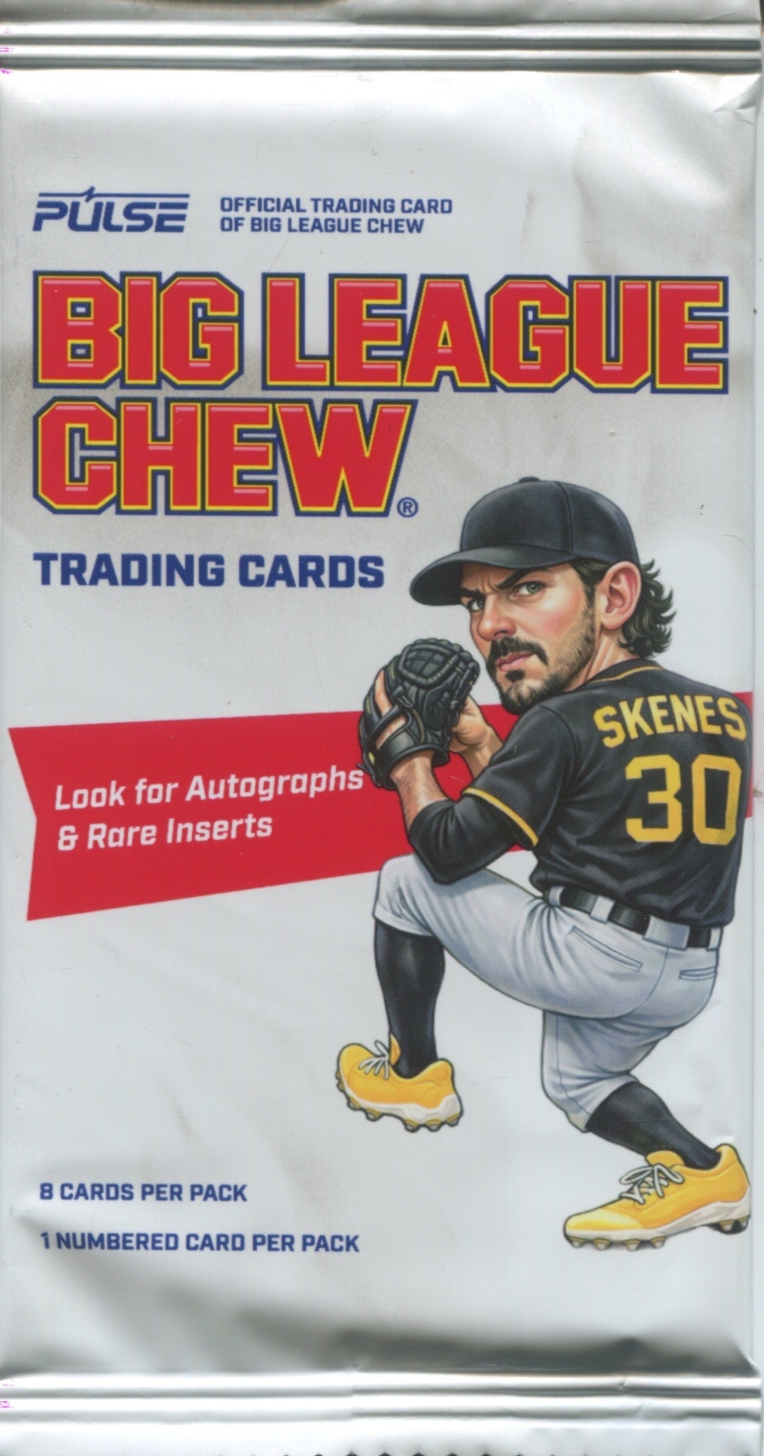 2026 Pulse Big League Chew Baseball Hobby Single Pack, 8 cards, Paul Skenes foil wrapper