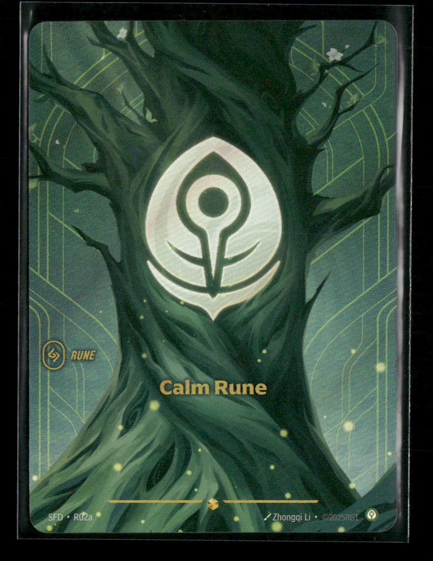 Calm Rune #R02a Foil Showcase - Riftbound Spiritforged