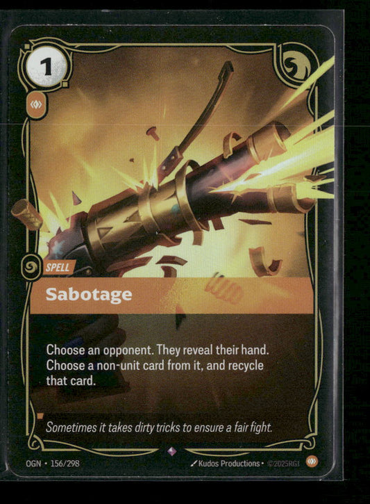 Sabotage #156/298 Rare - Riftbound Origins