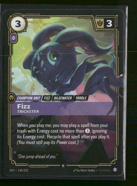 Fizz - Trickster #140/221 Foil Rare - Riftbound Spiritforged