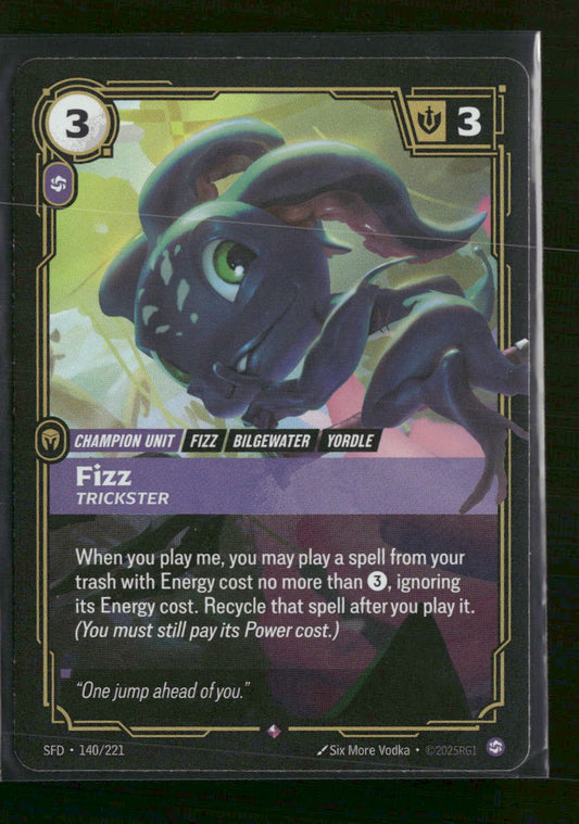 Fizz - Trickster #140/221 Foil Rare - Riftbound Spiritforged