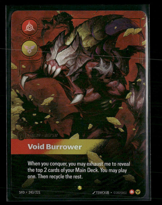 Void Burrower (Overnumbered) #243/221 Foil Showcase - Riftbound Spiritforged