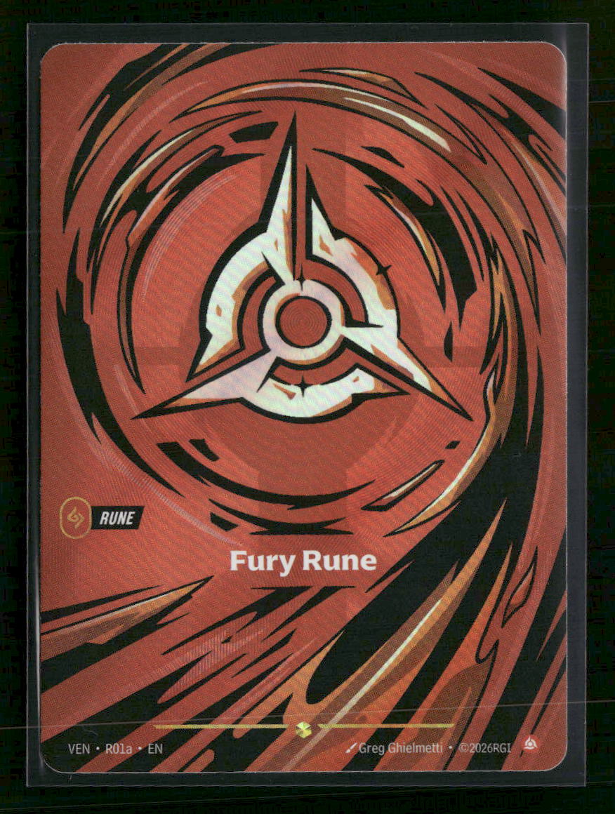 Fury Rune #R01a Foil Showcase - Riftbound Vendetta