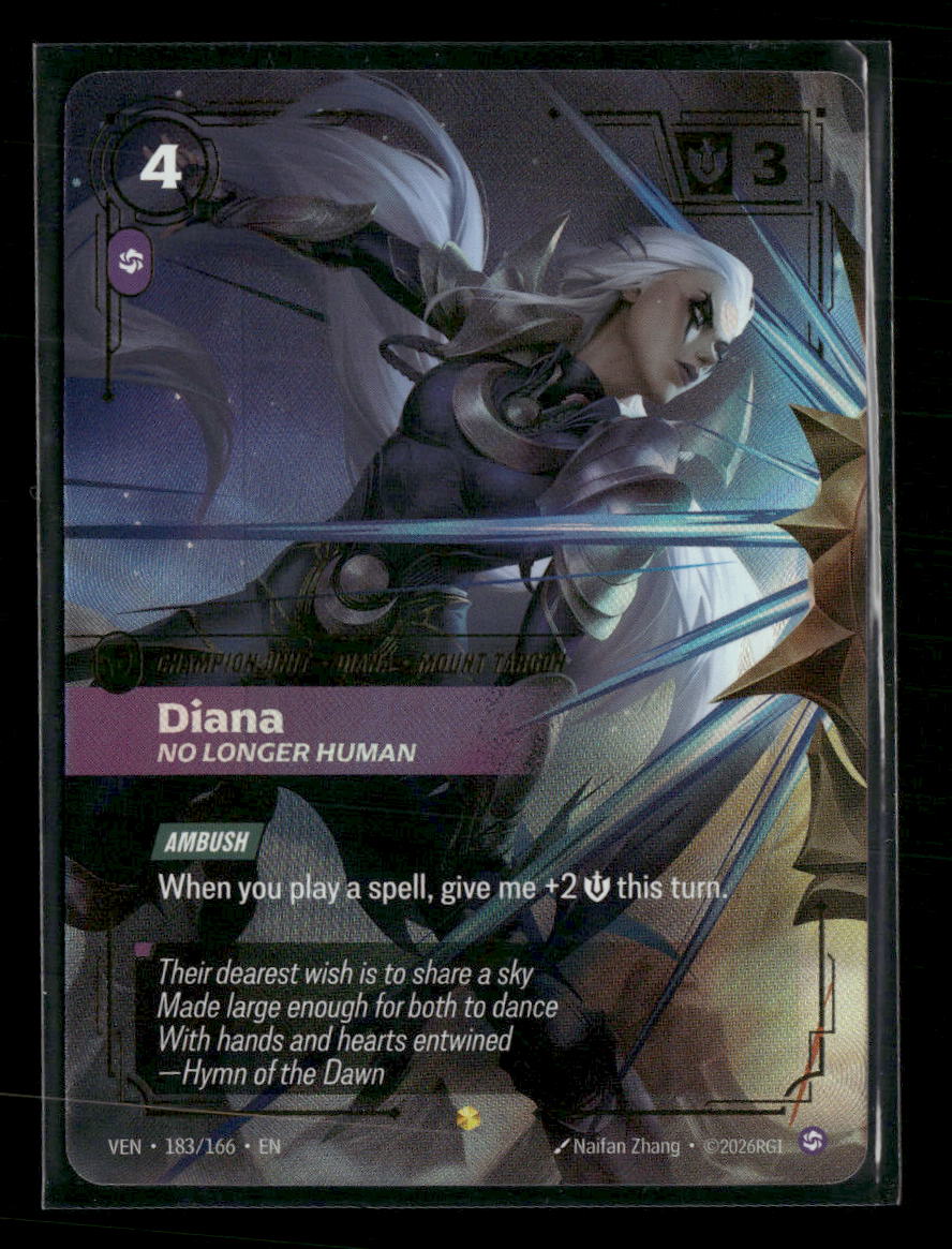 Diana - No Longer Human (Overnumbered) #183/166 Foil - Riftbound