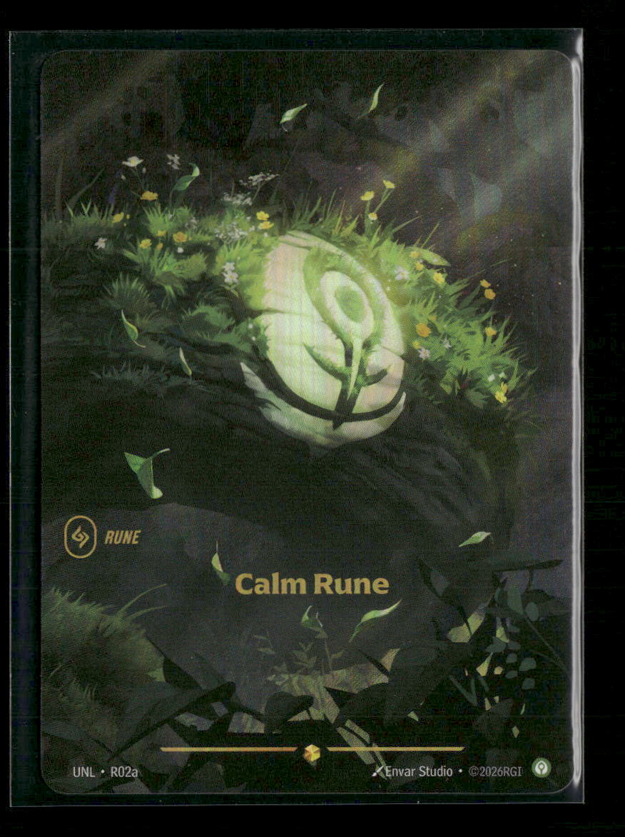 Calm Rune #R02a Foil Showcase - Riftbound Unleashed