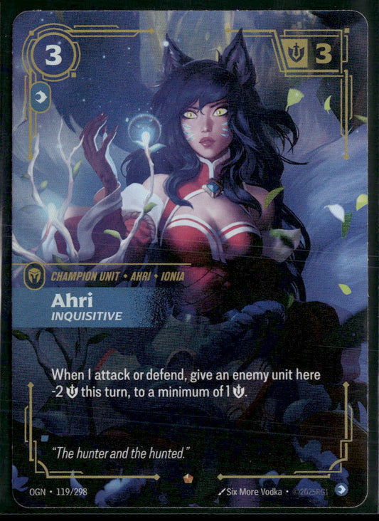 Ahri - Inquisitive #119/298 Rare - Riftbound Origins