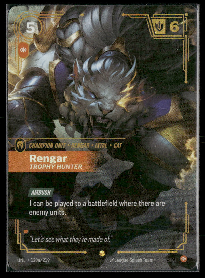 Rengar, Trophy Hunter (Alternate Art) #120a/219 Showcase - Riftbound Unleashed