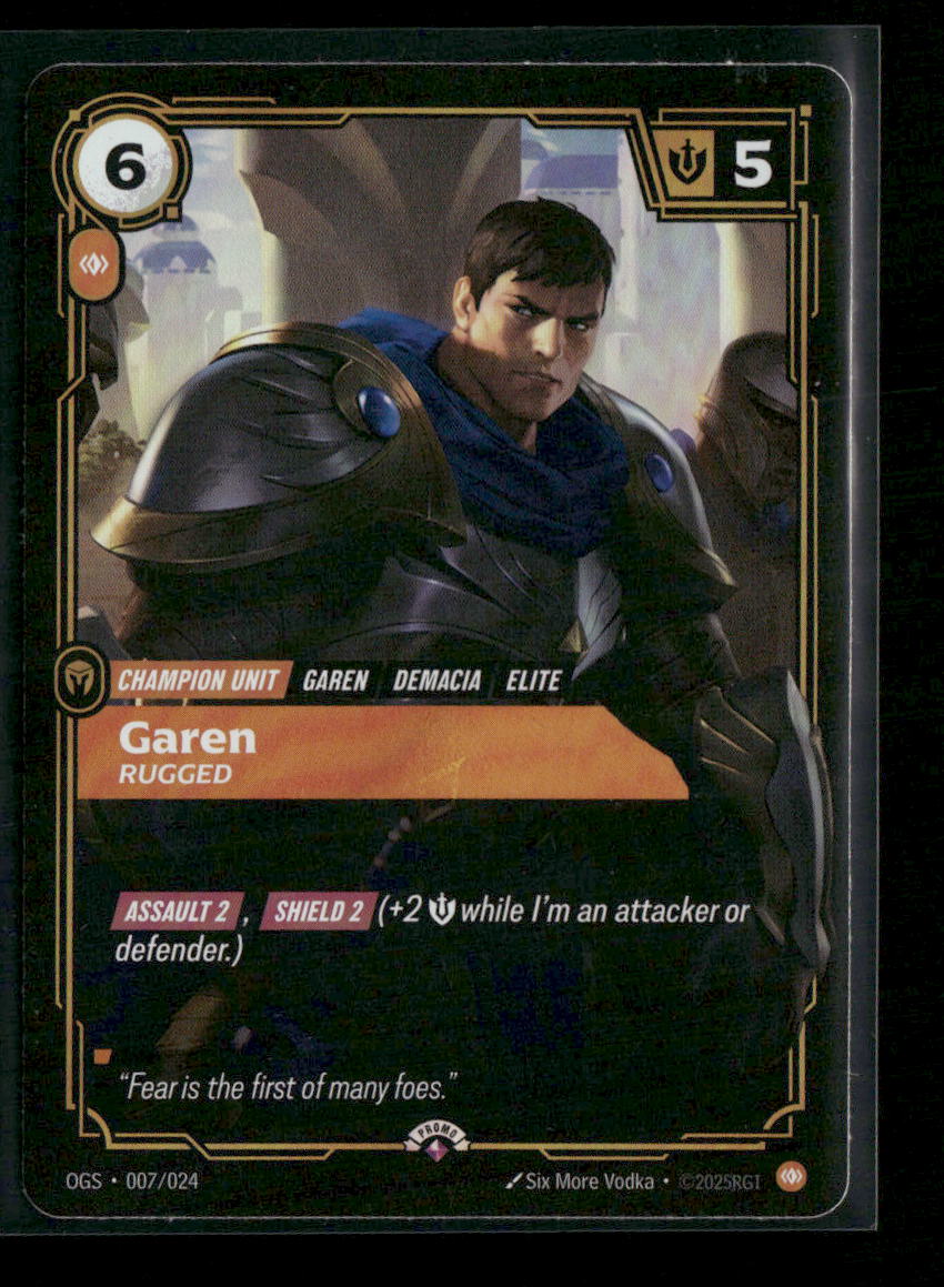 Garen, Rugged #007/024 - Riftbound Organized Play Promotional Cards