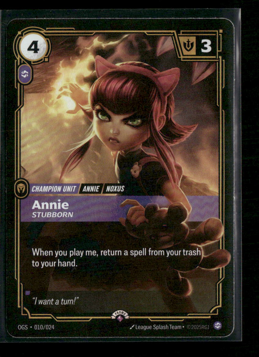 Annie, Stubborn #010/024 - Riftbound Organized Play Promotional Cards