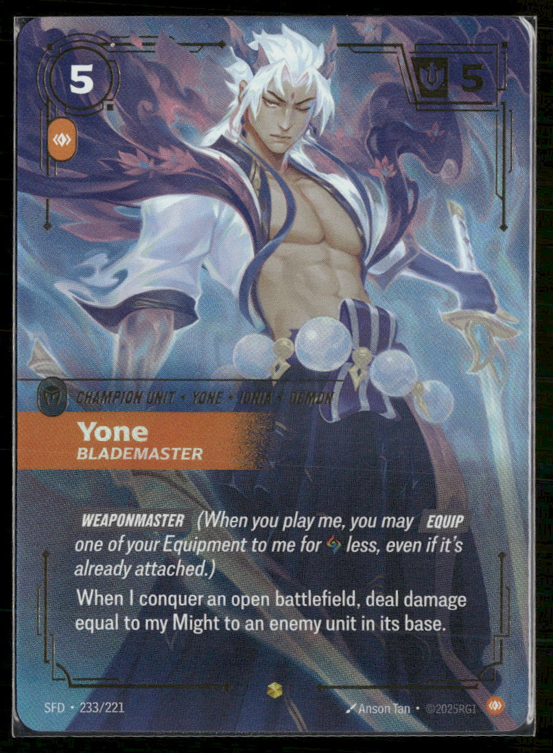 Yone, Blademaster #233/221 Legendary - Riftbound Spiritforged