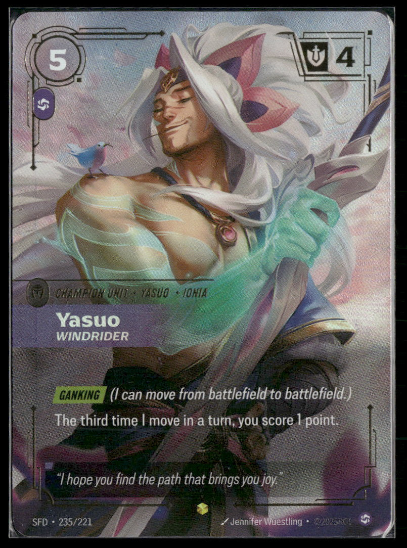 Yasuo Windrider #235/221 Legendary - Riftbound Spiritforged