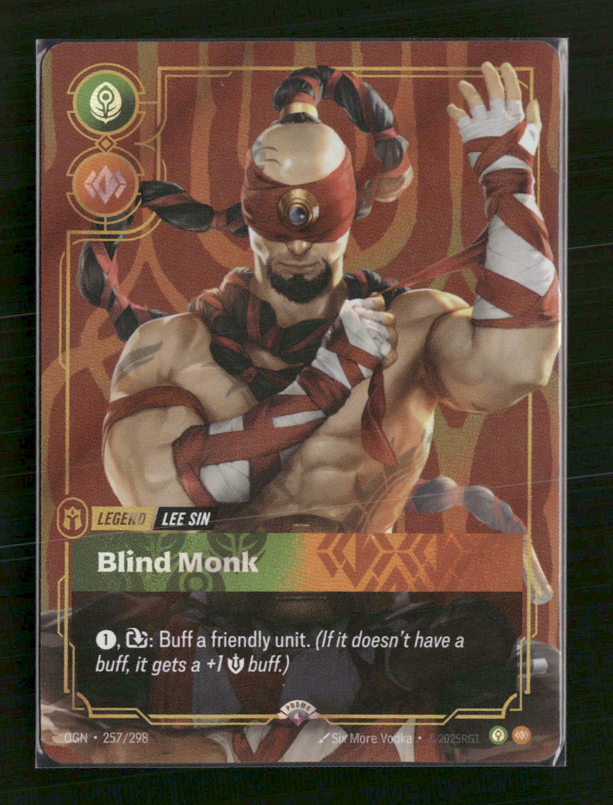 Lee Sin, Blind Monk #257/298 Foil - Riftbound Organized Play Promotional Cards