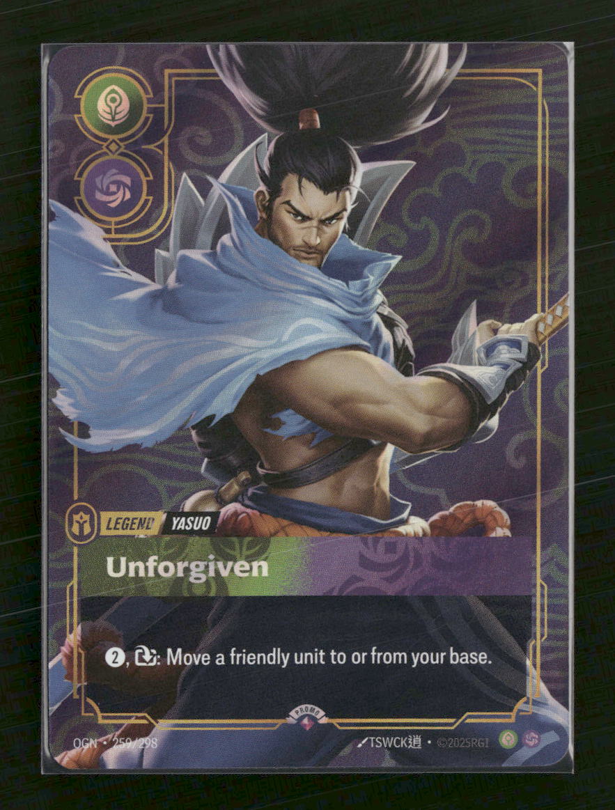 Yasuo, Unforgiven #259/298 Foil - Riftbound Organized Play Promotional Cards