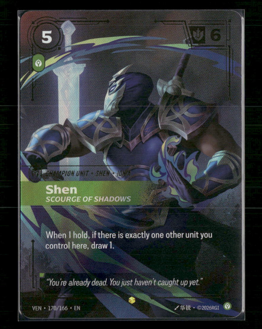 Shen, Scourge of Shadows (Overnumbered) #170/166 Foil - Riftbound