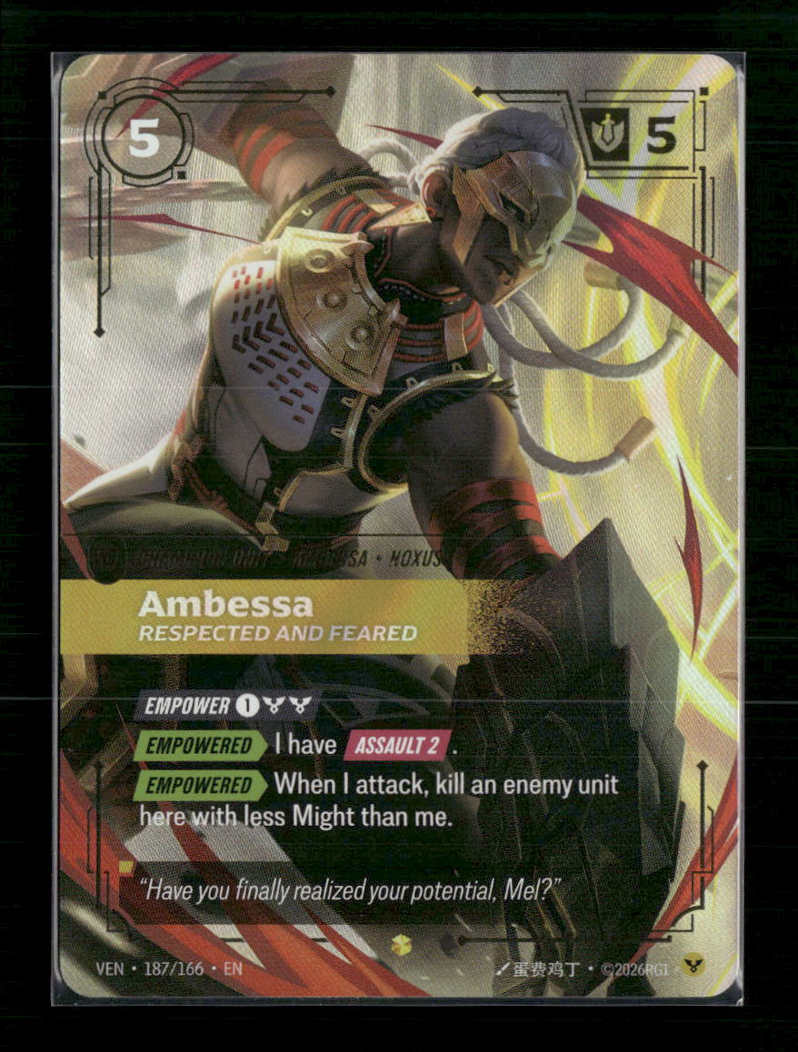 Ambessa, Respected and Feared (Overnumbered) #187/166 Foil - Riftbound