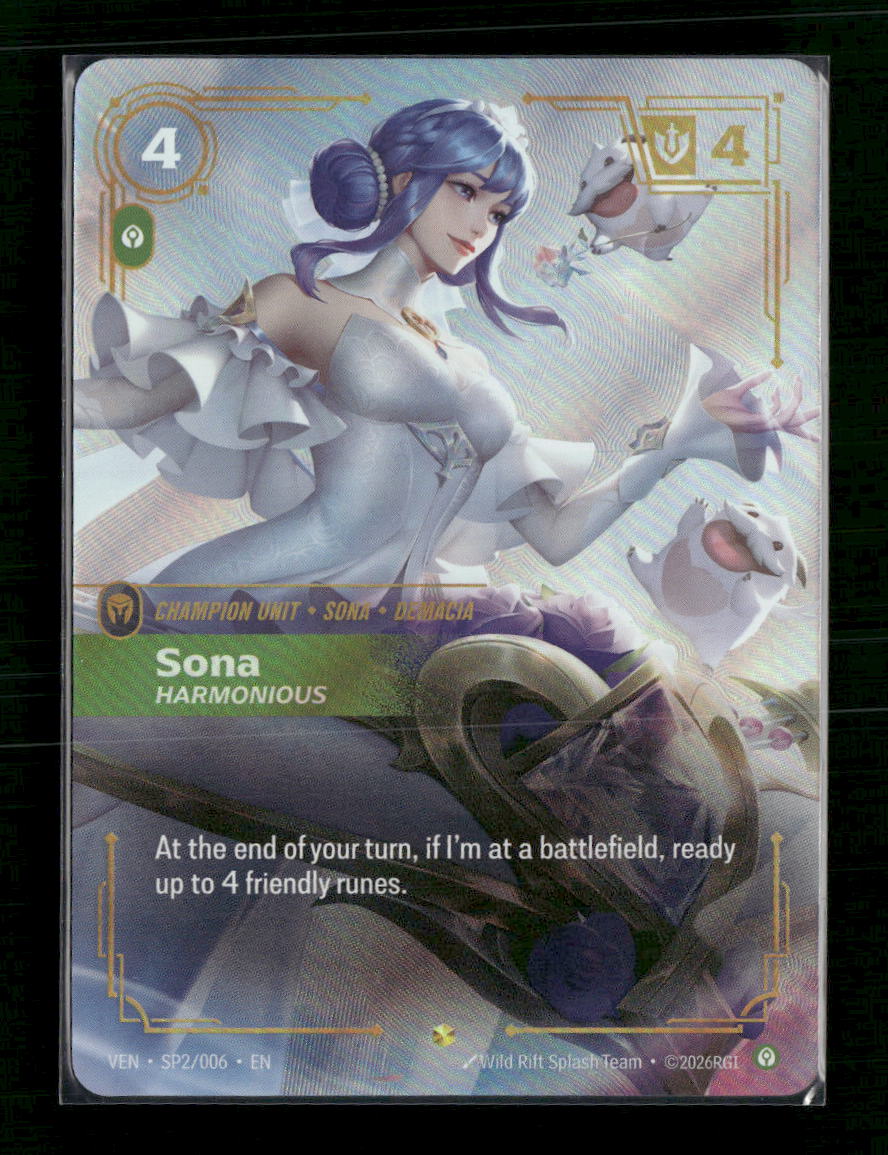 Sona, Harmonious #SP2/006 Foil Showcase - Riftbound Vendetta